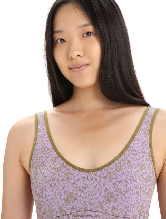 הַלבָּשָׁה Icebreaker בגד גוף טנק מרינו קווינס אצות / אובך סגול נשים 42N8VN545