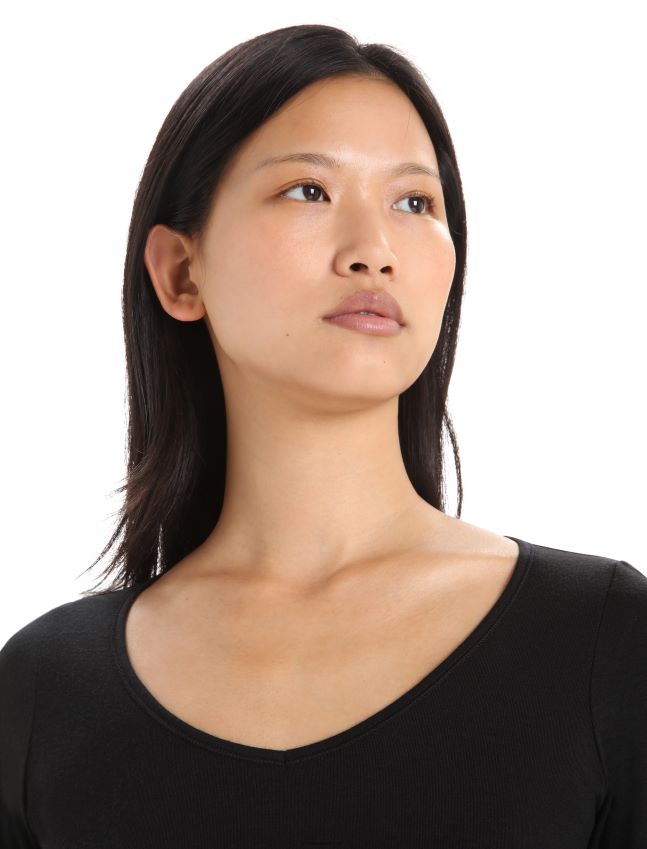 הַלבָּשָׁה Icebreaker מרינו סירנה חולצה מתוקה עם שרוול ארוך שָׁחוֹר נשים 42N8VN549