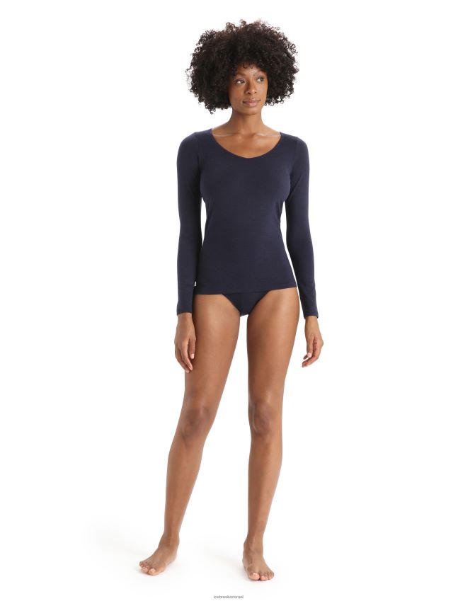 הַלבָּשָׁה Icebreaker מרינו סירנה חולצה מתוקה עם שרוול ארוך צי חצות נשים 42N8VN552