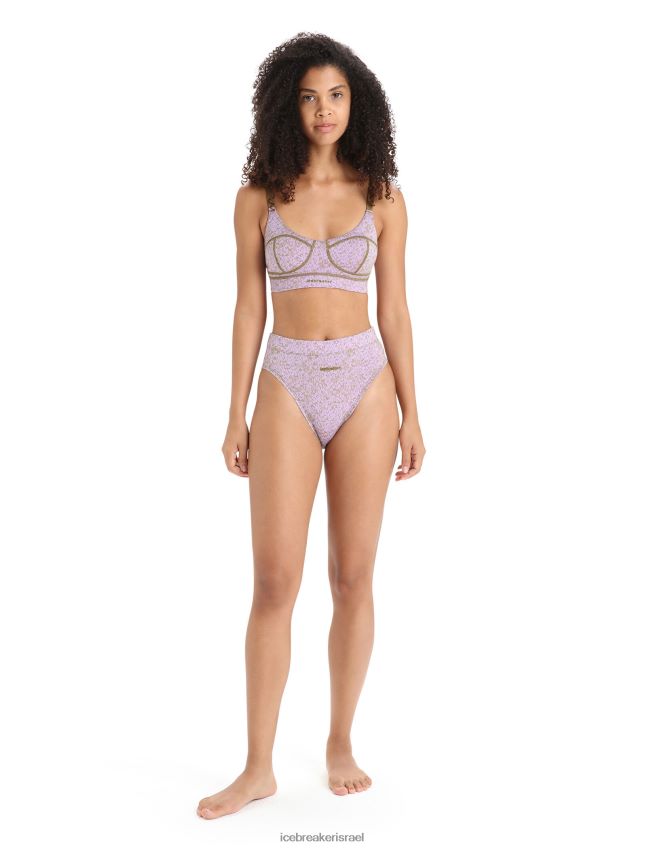 הַלבָּשָׁה Icebreaker חזיית אבזם מרינו קווינס אצות / אובך סגול נשים 42N8VN554