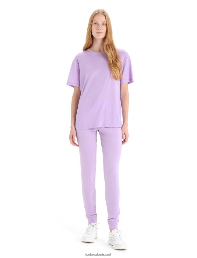 הַלבָּשָׁה Icebreaker חולצת טריקו עם שרוול קצר מבט סגול נשים 42N8VN626