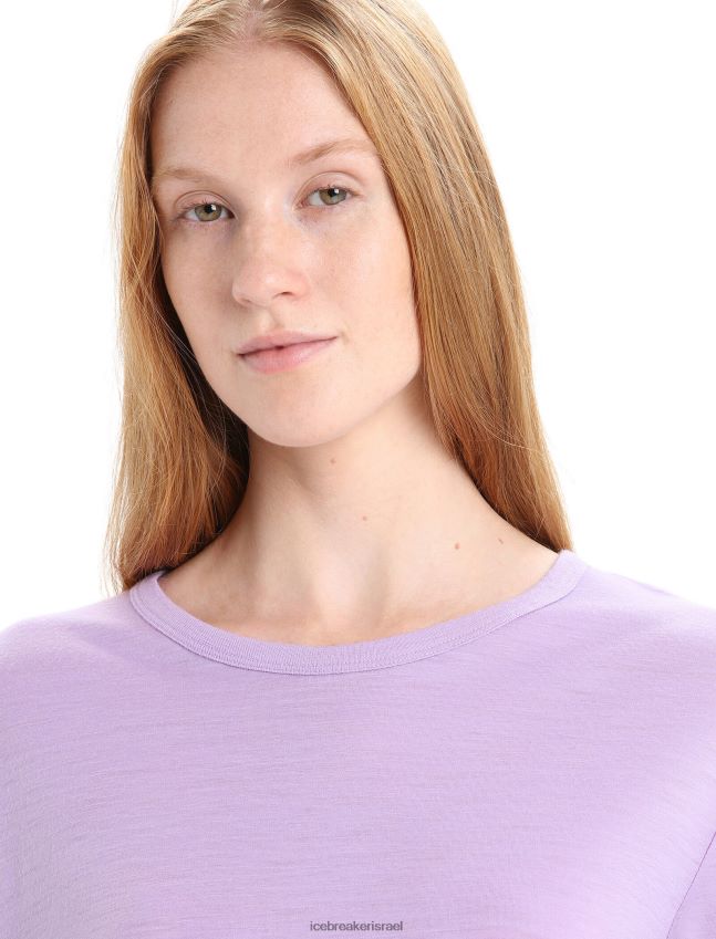 הַלבָּשָׁה Icebreaker חולצת טריקו עם שרוול קצר מבט סגול נשים 42N8VN626