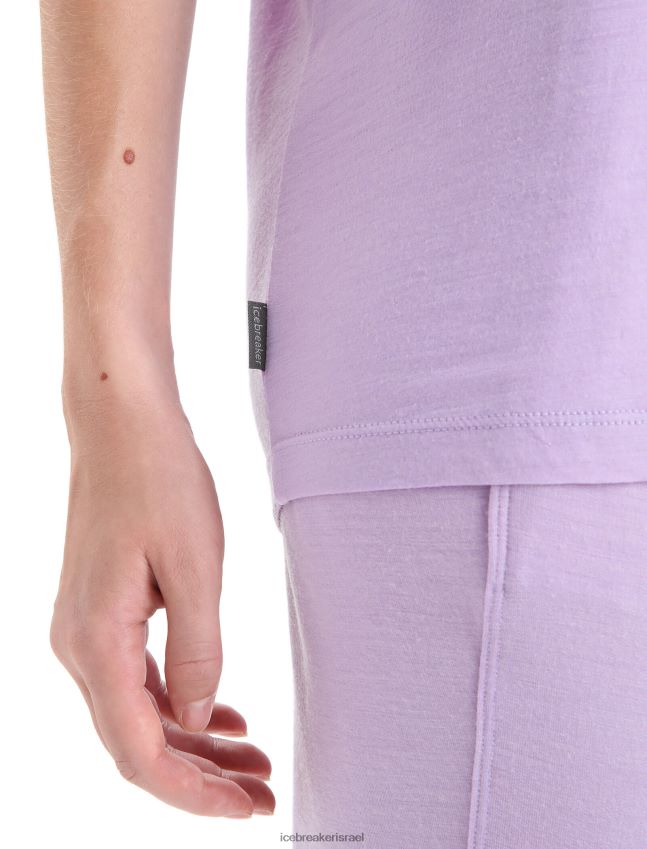 הַלבָּשָׁה Icebreaker חולצת טריקו עם שרוול קצר מבט סגול נשים 42N8VN626