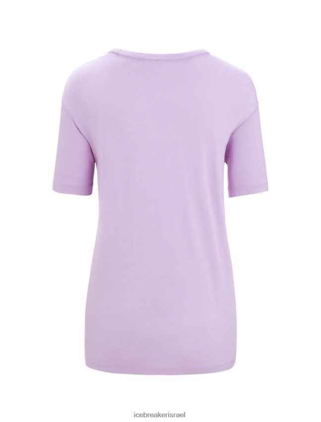 הַלבָּשָׁה Icebreaker חולצת טריקו עם שרוול קצר מבט סגול נשים 42N8VN626