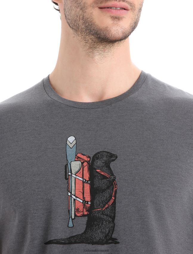 הַלבָּשָׁה Icebreaker מרינו מרכזי קלאסי חולצת טריקו עם שרוולים קצרים משוט לוטרה מוּנסוֹן גברים 42N8VN62