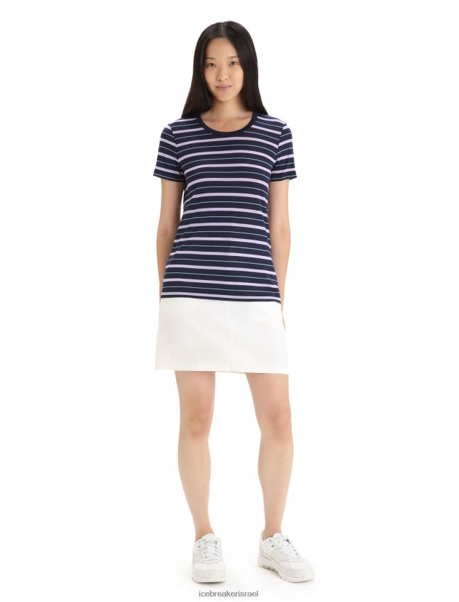 הַלבָּשָׁה Icebreaker חולצת טריקו עם שרוולים קצרים בגל מרינו מבט חצות צי/סגול נשים 42N8VN637