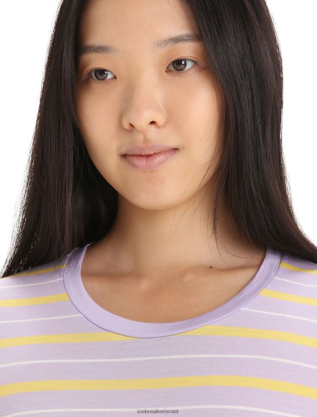 הַלבָּשָׁה Icebreaker חולצת טריקו עם שרוולים קצרים בגל מרינו מבט סגול/קיץ נשים 42N8VN638