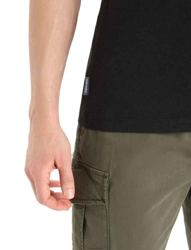 הַלבָּשָׁה Icebreaker טי שירט קלאסית מרינו מרכזית עם שרוולים קצרים שָׁחוֹר נשים 42N8VN651