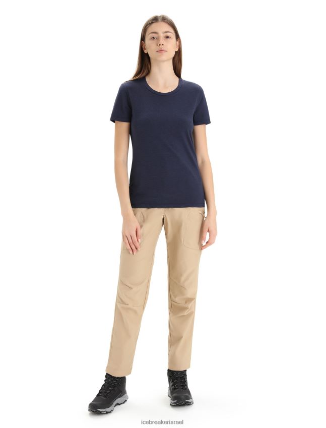 הַלבָּשָׁה Icebreaker טי שירט קלאסית מרינו מרכזית עם שרוולים קצרים צי חצות נשים 42N8VN653