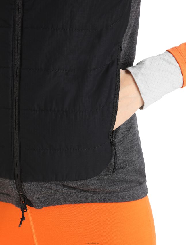 הַלבָּשָׁה Icebreaker אפוד מרינולופט אברש שחור/סילון נשים 42N8VN681