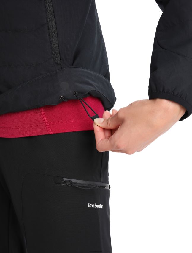 הַלבָּשָׁה Icebreaker ז'קט מרינולופט שָׁחוֹר נשים 42N8VN687