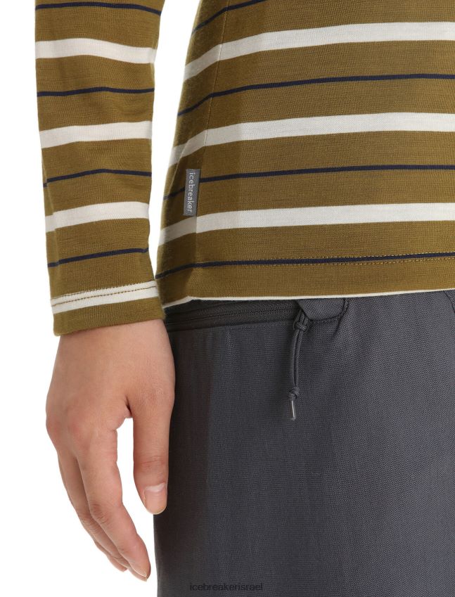 הַלבָּשָׁה Icebreaker חולצת טריקו עם שרוולים ארוכים בגל מרינו אצות/גיר נשים 42N8VN694