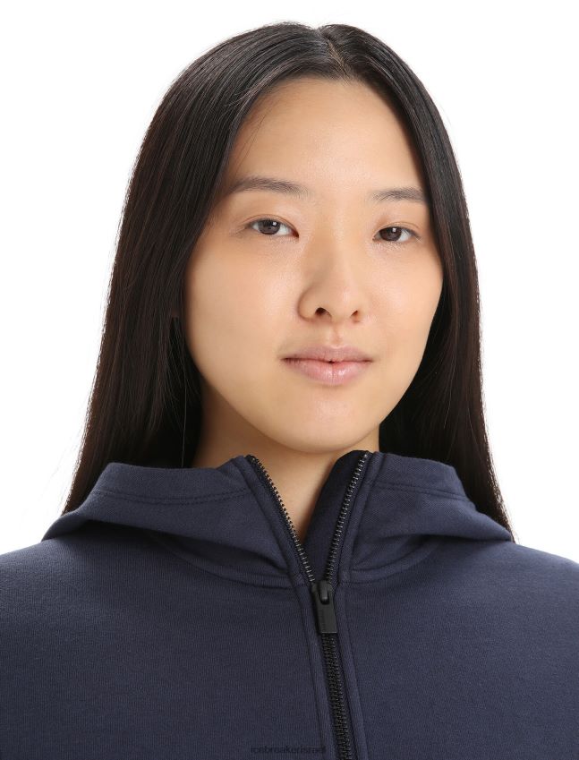 הַלבָּשָׁה Icebreaker קפוצ'ון מרינו מרכזי קלאסי עם שרוולים ארוכים צי חצות נשים 42N8VN703