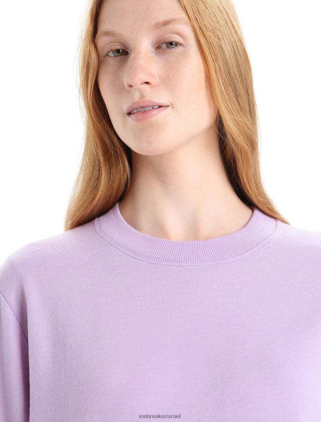 הַלבָּשָׁה Icebreaker סווטשירט מרינו קראש עם שרוולים ארוכים מבט סגול נשים 42N8VN708