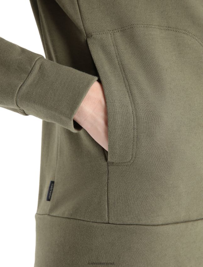 הַלבָּשָׁה Icebreaker סווטשירט מרינו סנטרל קלאסי עם שרוולים ארוכים עם רוכסן לודן נשים 42N8VN709