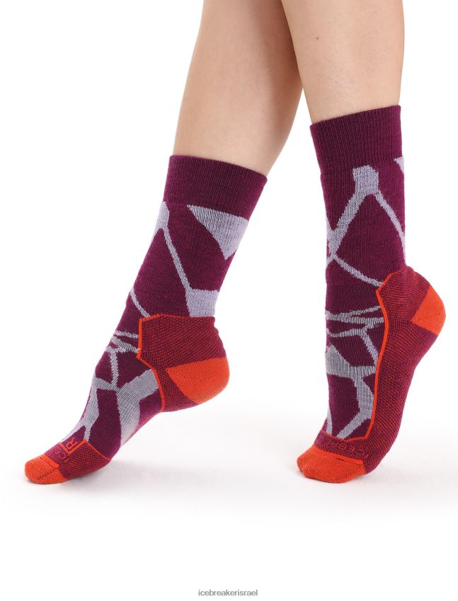 אביזרים Icebreaker טיול מרינו+ גרבי צוות בינוניות נופים שבור מבט סגול/לך ברי נשים 42N8VN775