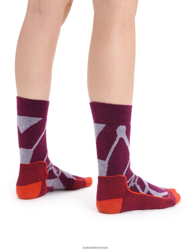 אביזרים Icebreaker טיול מרינו+ גרבי צוות בינוניות נופים שבור מבט סגול/לך ברי נשים 42N8VN775