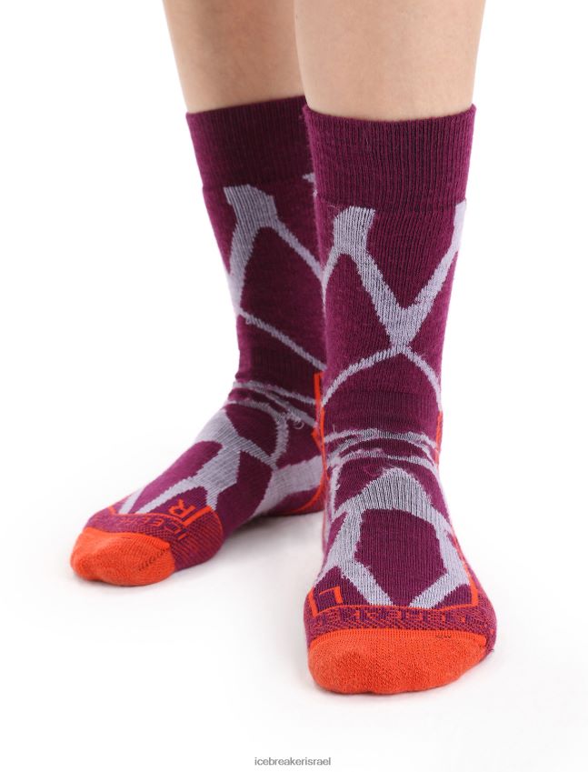 אביזרים Icebreaker טיול מרינו+ גרבי צוות בינוניות נופים שבור מבט סגול/לך ברי נשים 42N8VN775