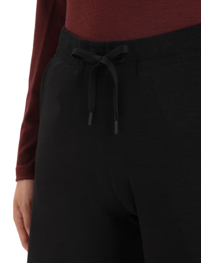 הַלבָּשָׁה Icebreaker מכנסי מרינו יאני קולוט מגניב-לייט שָׁחוֹר נשים 42N8VN796