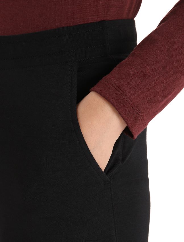 הַלבָּשָׁה Icebreaker מכנסי מרינו יאני קולוט מגניב-לייט שָׁחוֹר נשים 42N8VN796