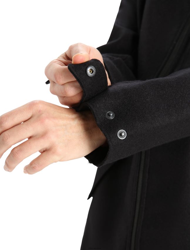 הַלבָּשָׁה Icebreaker ז'קט קפוצ'ון מרינו לבד שָׁחוֹר נשים 42N8VN814