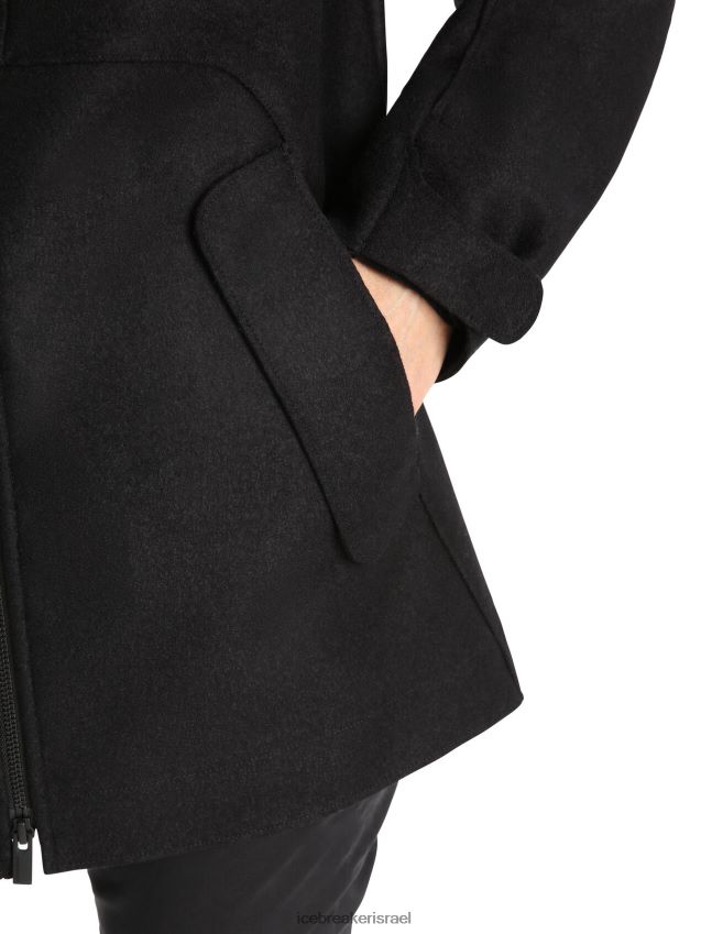 הַלבָּשָׁה Icebreaker ז'קט קפוצ'ון מרינו לבד שָׁחוֹר נשים 42N8VN814