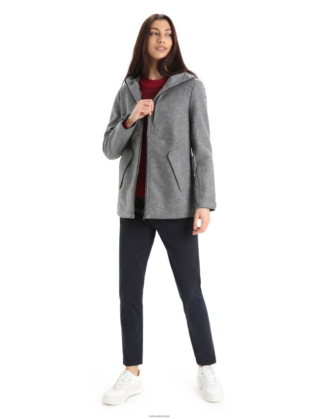 הַלבָּשָׁה Icebreaker ז'קט קפוצ'ון מרינו לבד אברש גריט נשים 42N8VN815