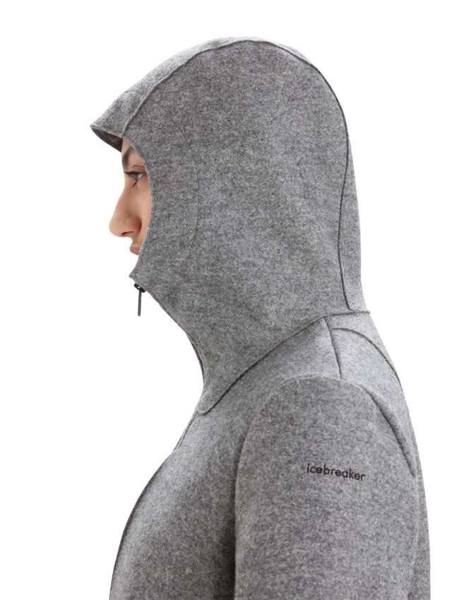 הַלבָּשָׁה Icebreaker ז'קט קפוצ'ון מרינו לבד אברש גריט נשים 42N8VN815