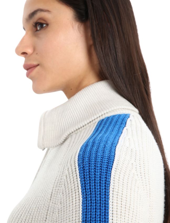 הַלבָּשָׁה Icebreaker סוודר מרינו לודג' עם שרוול ארוך חצי רוכסן אקרו אברש/לזוריט נשים 42N8VN838