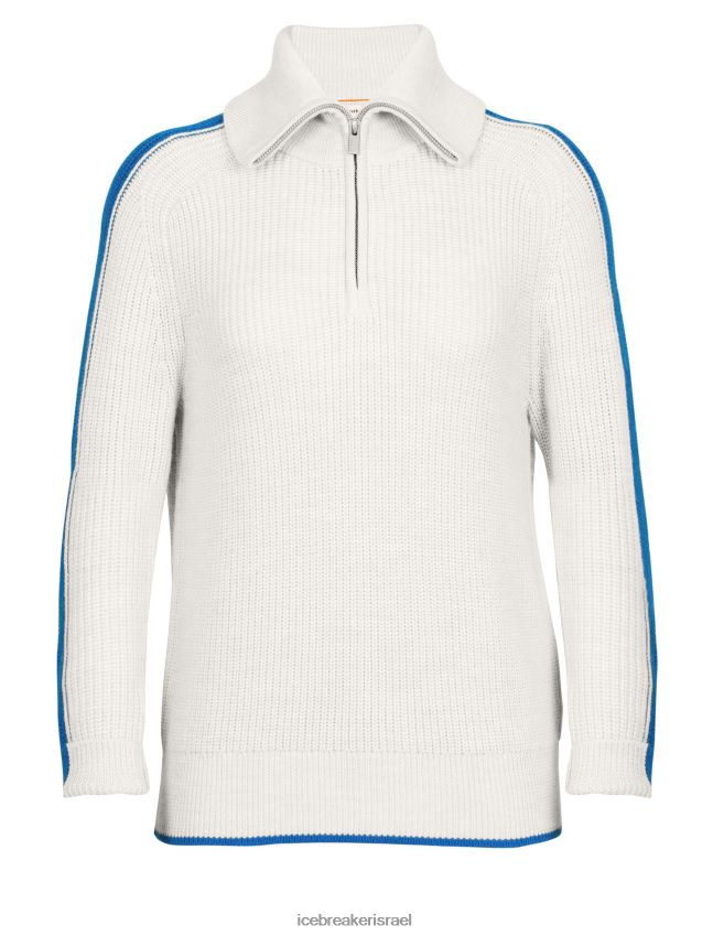 הַלבָּשָׁה Icebreaker סוודר מרינו לודג' עם שרוול ארוך חצי רוכסן אקרו אברש/לזוריט נשים 42N8VN838