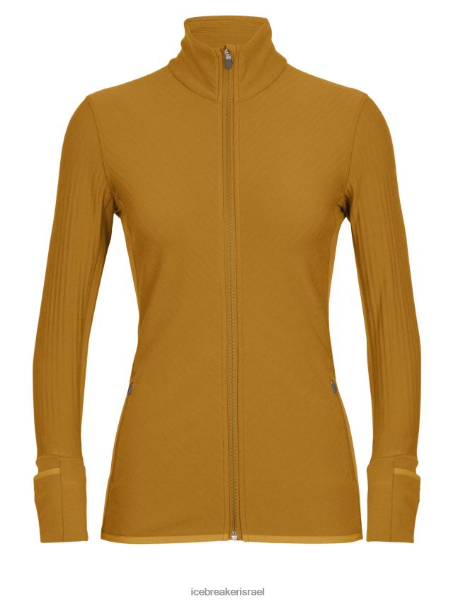 הַלבָּשָׁה Icebreaker ז'קט עם שרוולים ארוכים עם רוכסן מרינו אמיתי פליס צפורן נשים 42N8VN869