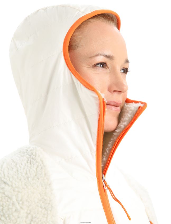 הַלבָּשָׁה Icebreaker קפוצ'ון עם רוכסן עם שרוול ארוך אקרו אברש/שלג נשים 42N8VN876