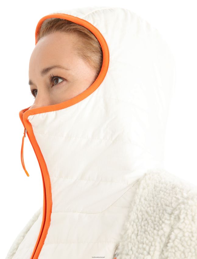 הַלבָּשָׁה Icebreaker קפוצ'ון עם רוכסן עם שרוול ארוך אקרו אברש/שלג נשים 42N8VN876