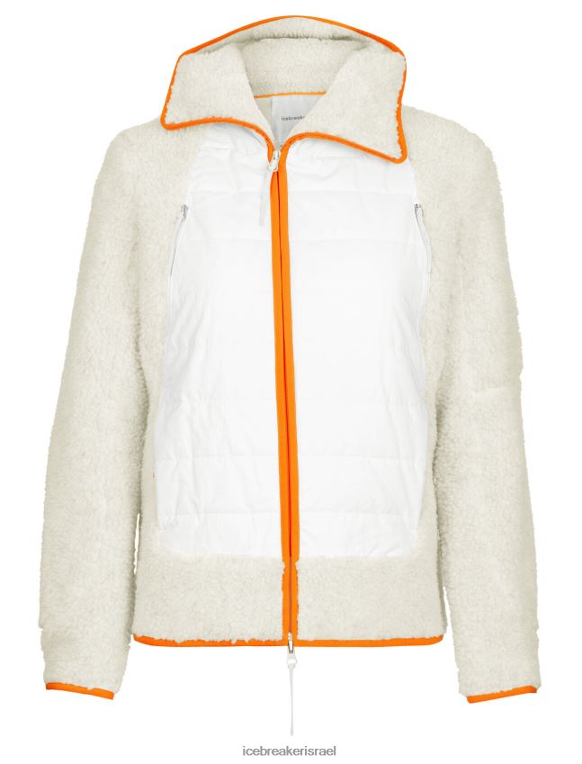 הַלבָּשָׁה Icebreaker קפוצ'ון עם רוכסן עם שרוול ארוך אקרו אברש/שלג נשים 42N8VN876