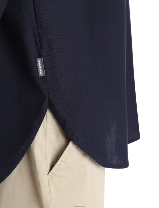 הַלבָּשָׁה Icebreaker חולצת מרינו ברלין עם שרוולים ארוכים צי חצות נשים 42N8VN887