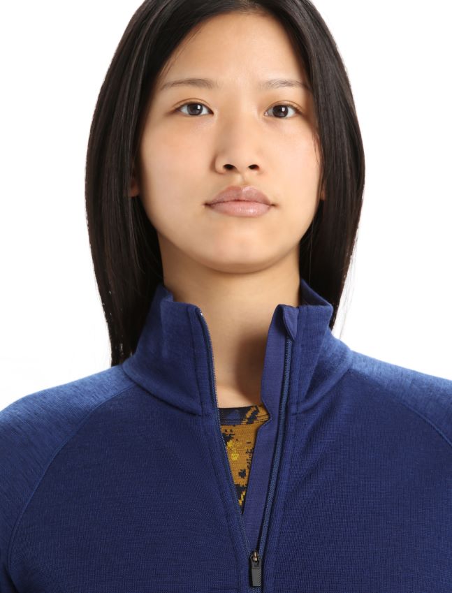 הַלבָּשָׁה Icebreaker ז'קט רוכסן עם שרוולים ארוכים של מרינו אמיתי פליס צי מלכותי נשים 42N8VN902