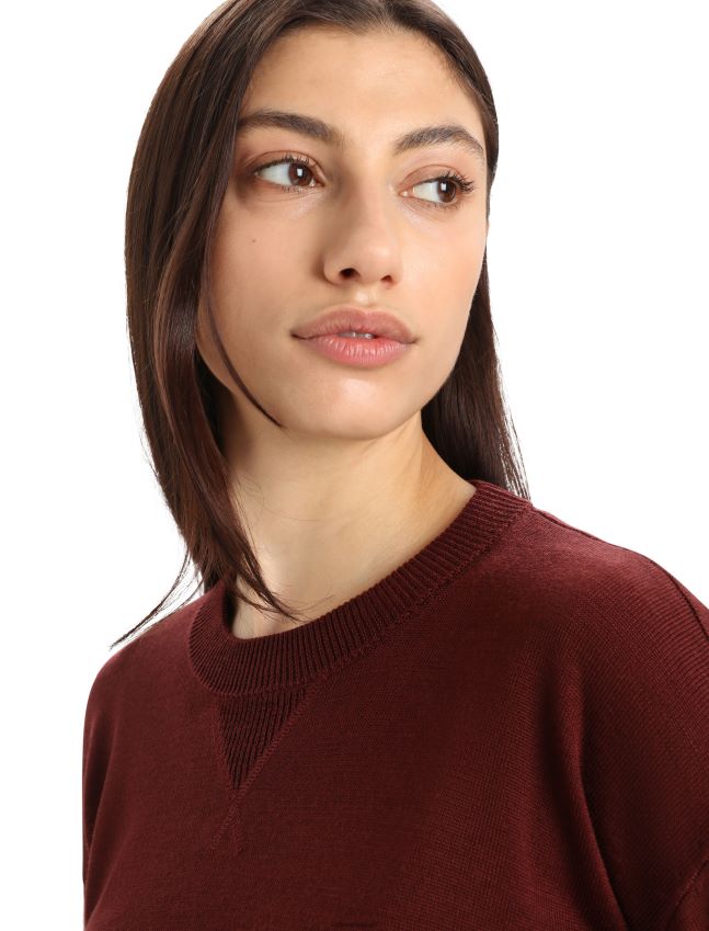 הַלבָּשָׁה Icebreaker סווטשירט סוודר מרינו נובה מגניב-לייט אספרסו נשים 42N8VN903