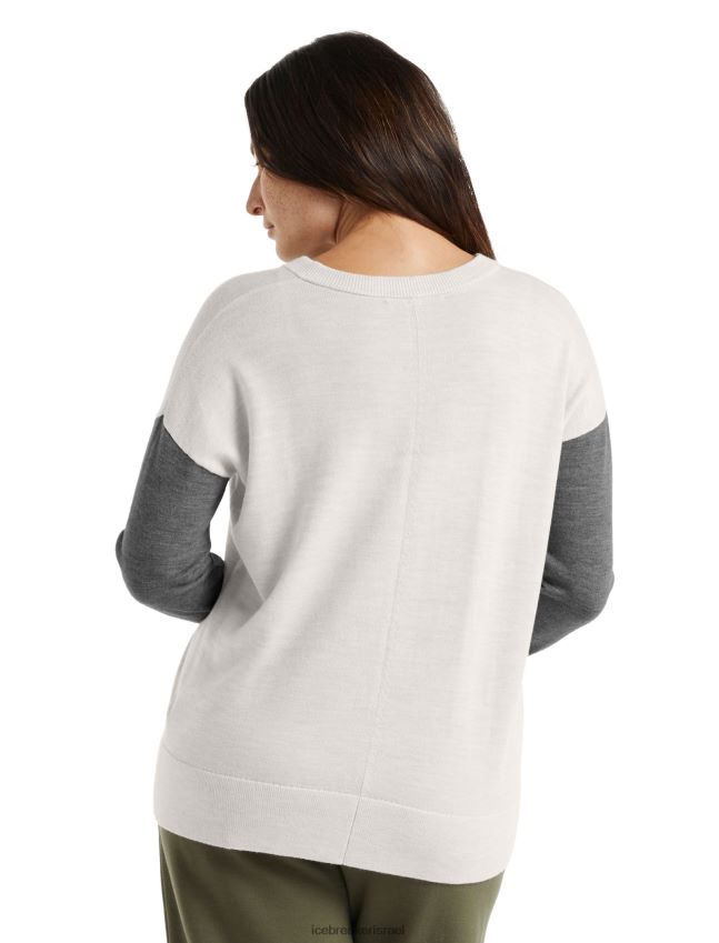 הַלבָּשָׁה Icebreaker סוודר עם צווארון V אברש אקרו/אברש אבן נשים 42N8VN875