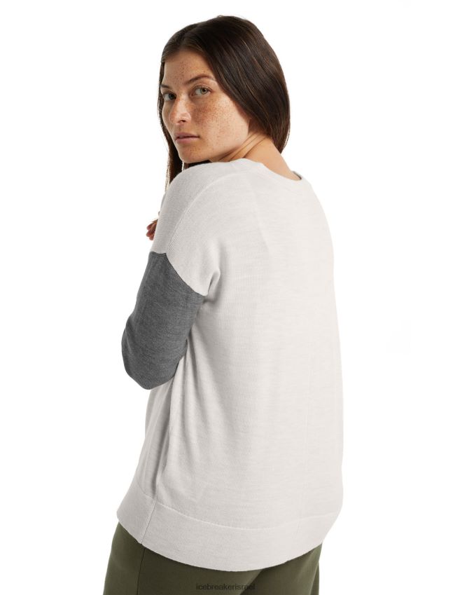 הַלבָּשָׁה Icebreaker סוודר עם צווארון V אברש אקרו/אברש אבן נשים 42N8VN875