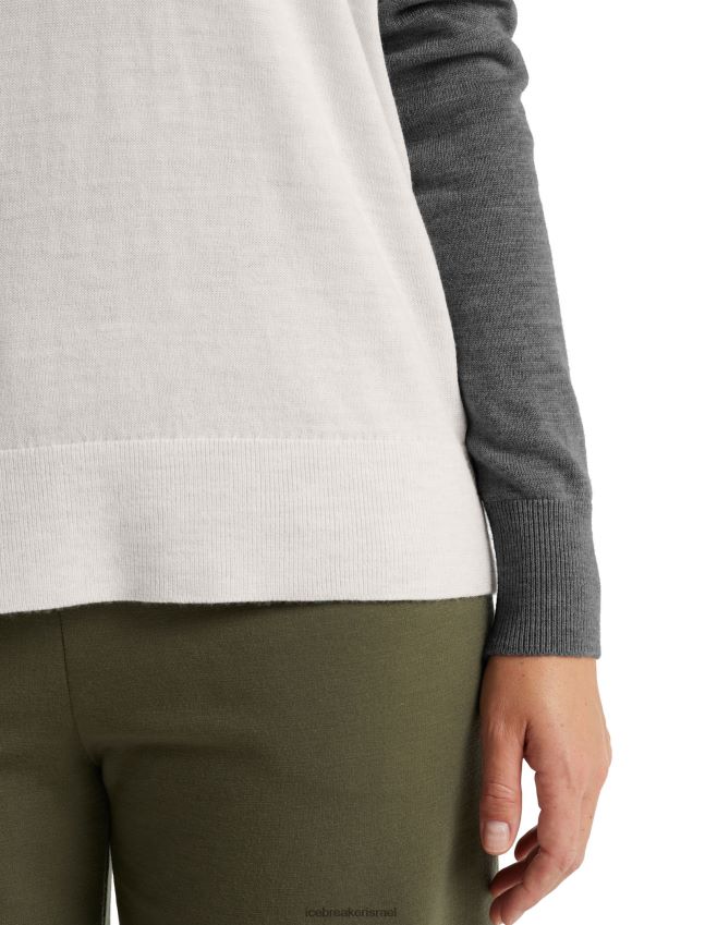 הַלבָּשָׁה Icebreaker סוודר עם צווארון V אברש אקרו/אברש אבן נשים 42N8VN875