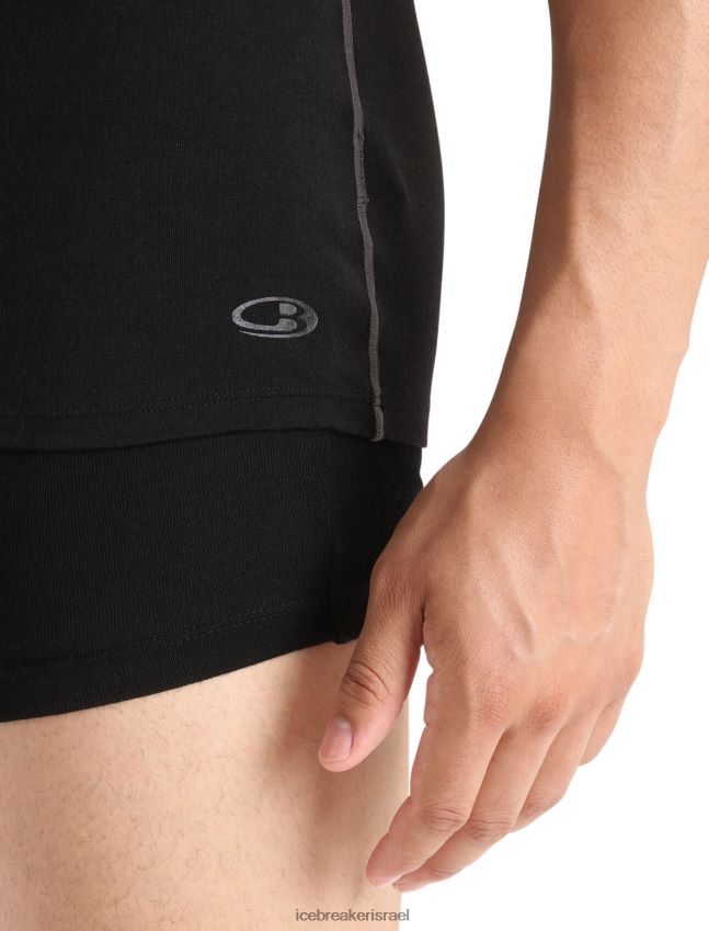 הַלבָּשָׁה Icebreaker מרינו anatomica חולצת טריקו עם שרוולים קצרים עם צווארון V שָׁחוֹר גברים 42N8VN123