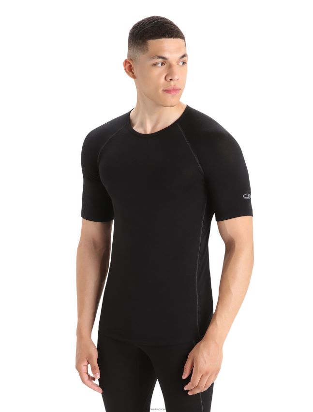 הַלבָּשָׁה Icebreaker bodyfitzone merino 150 אזור שרוולים קצרים Crewe תרמי העליון שָׁחוֹר גברים 42N8VN164