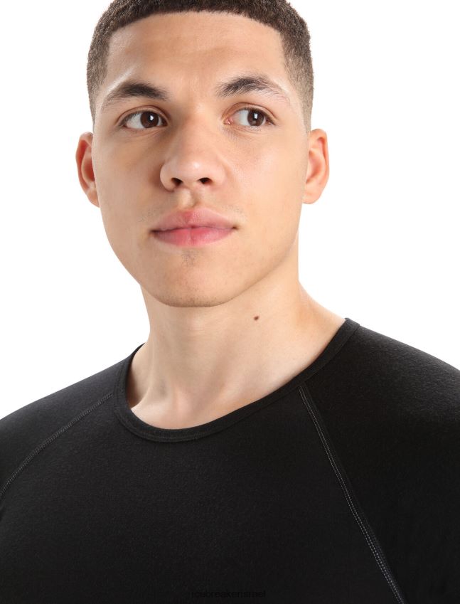 הַלבָּשָׁה Icebreaker bodyfitzone merino 150 אזור שרוולים קצרים Crewe תרמי העליון שָׁחוֹר גברים 42N8VN164