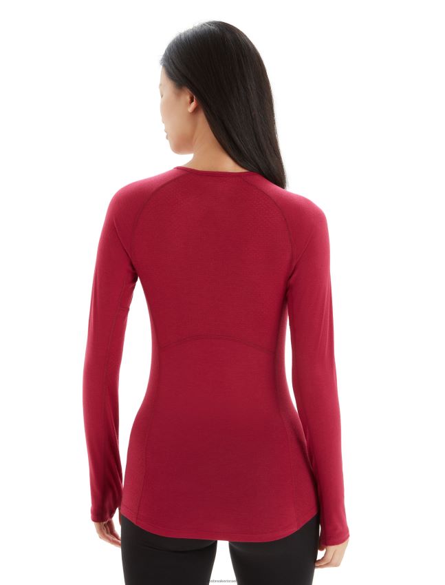 הַלבָּשָׁה Icebreaker bodyfitzone merino 150 אזור שרוולים ארוכים Crewe תרמי העליון דובדבן נשים 42N8VN795