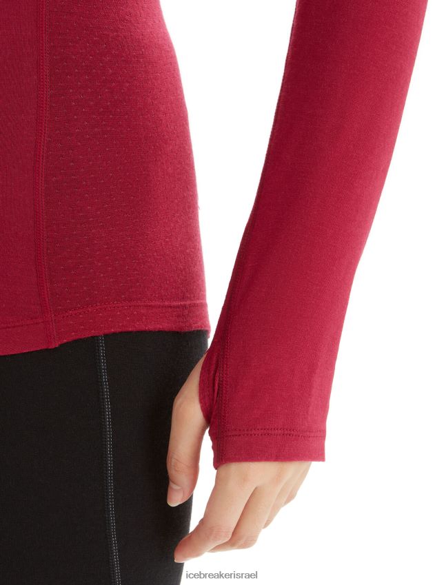 הַלבָּשָׁה Icebreaker bodyfitzone merino 150 אזור שרוולים ארוכים Crewe תרמי העליון דובדבן נשים 42N8VN795