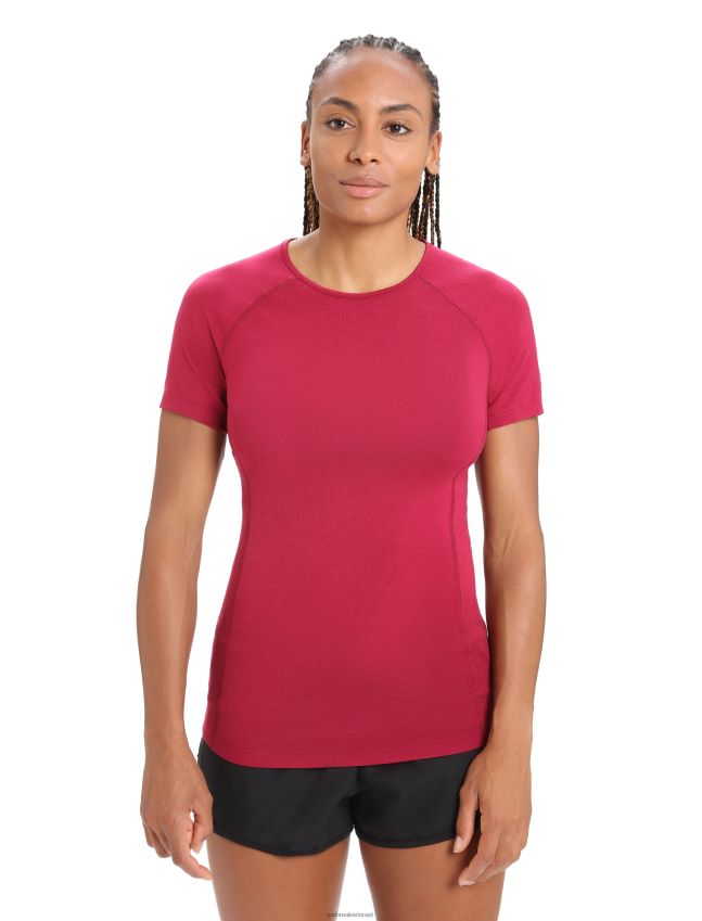 הַלבָּשָׁה Icebreaker bodyfitzone merino 150 אזור שרוולים קצרים Crewe תרמי העליון דובדבן נשים 42N8VN891