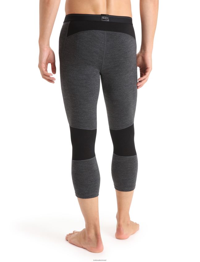 הַלבָּשָׁה Icebreaker bodyfitzone merino 260 zone 3/4 חותלות תרמיות ג'ט אברש/שחור גברים 42N8VN443