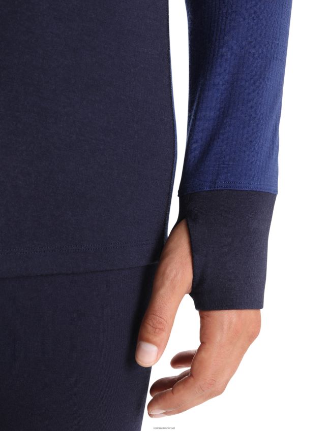הַלבָּשָׁה Icebreaker bodyfitzone merino 260 zone שרוול ארוך חצי רוכסן עליון תרמי חיל הים חצות/צי המלכותי גברים 42N8VN388