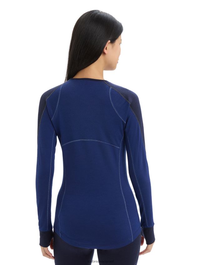 הַלבָּשָׁה Icebreaker bodyfitzone merino 260 zone עם שרוול ארוך Crewe טופ טרמי חיל הים חצות/צי המלכותי נשים 42N8VN871