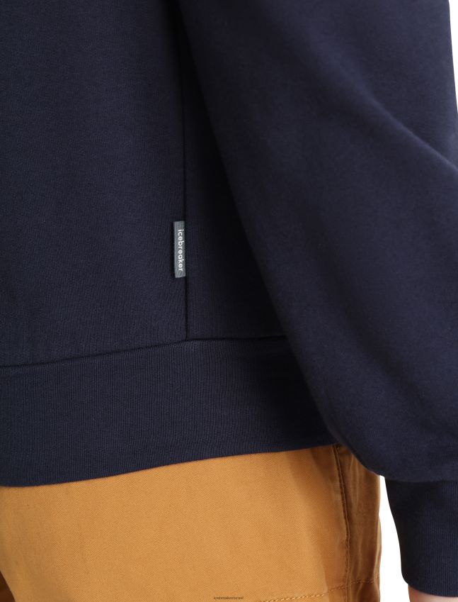 הַלבָּשָׁה Icebreaker מרינו central ii רוכסן עם שרוול ארוך צי חצות גברים 42N8VN360